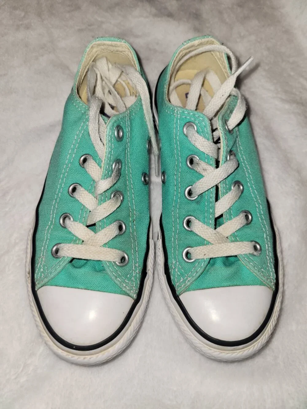 Converse Chuck Taylor All Star Green Canvas Low Top Sneakers Unisex Kids US 13